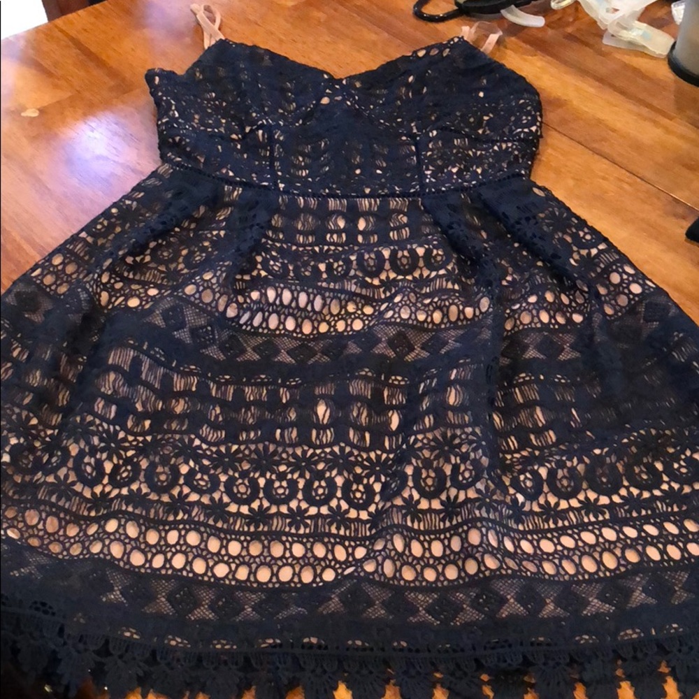 Blue patten dress